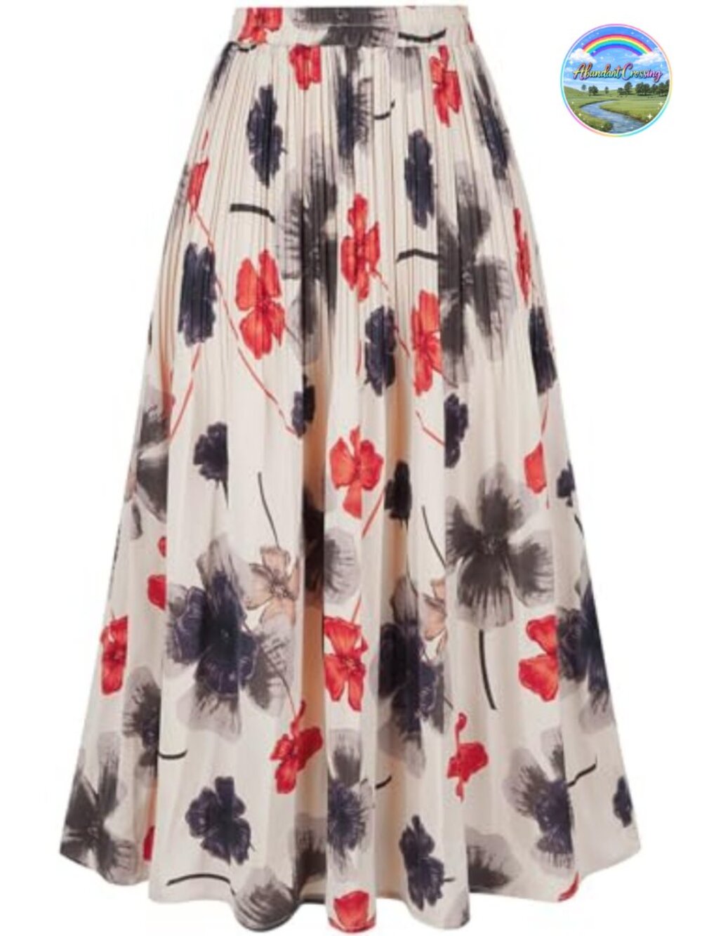 Womens Chiffon Leopard Print Midi Skirt High Waisted A-Line Pleated